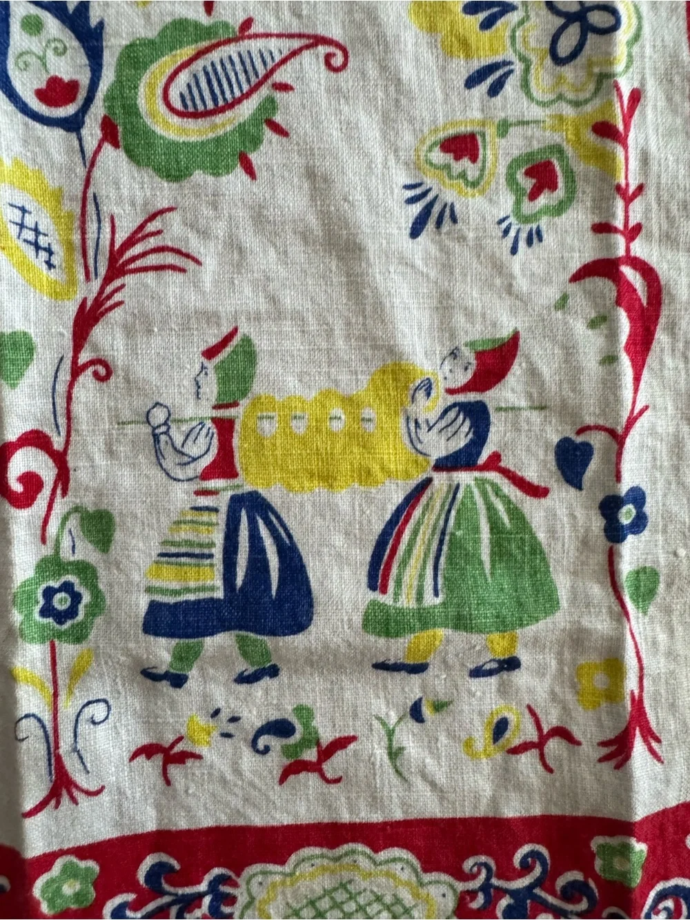 Vintage Carrie Wilson Linen Tea Towel Kaka Swedish Crown Cake Recipe MCM